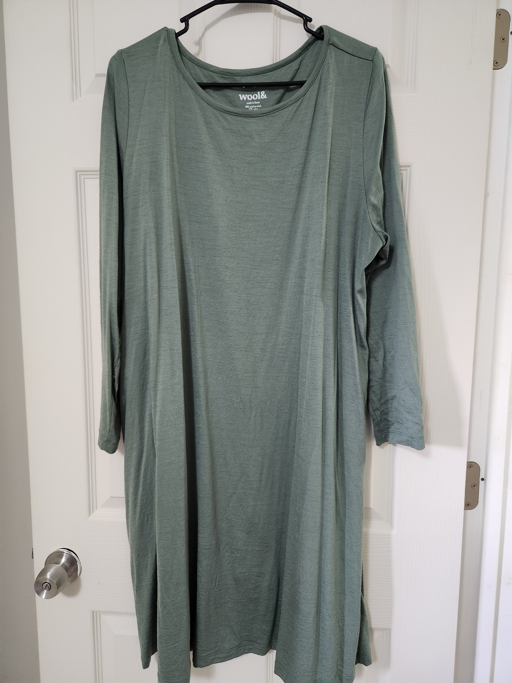 Wool& Long Sleeve Maxi Dress in Sage Green